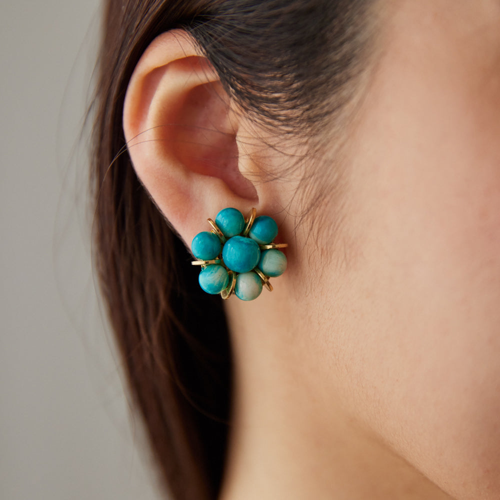 1980年代・秋冬にも活躍しそうなミントブルー♪ヴィンテージイヤリング  