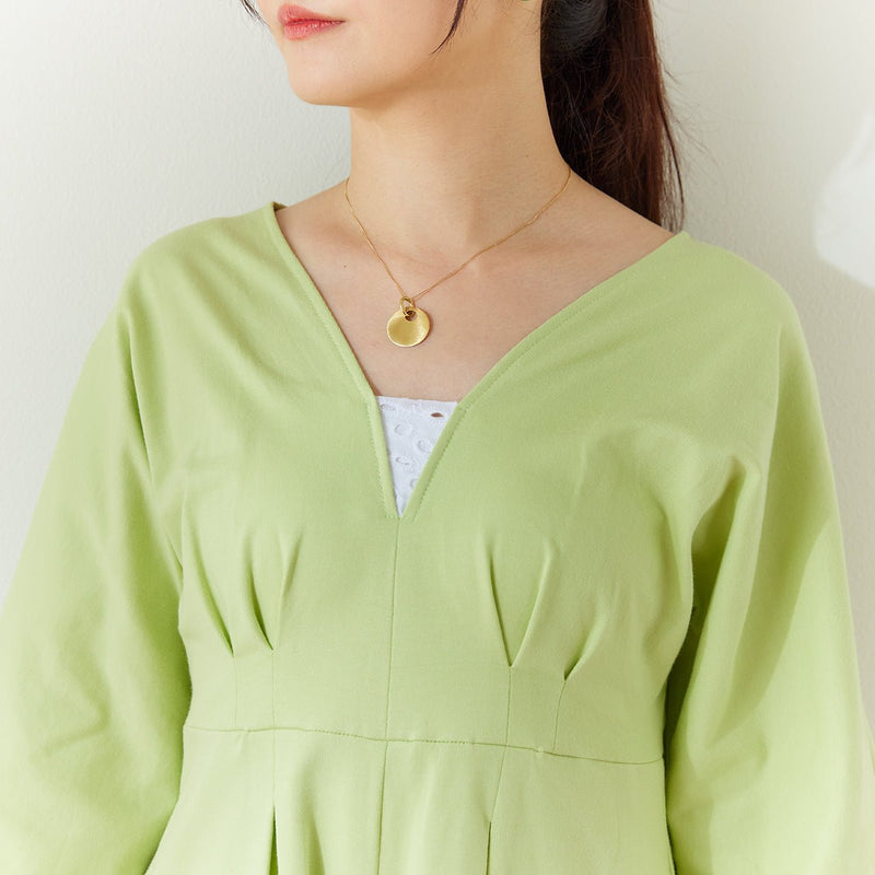 Long Dress｜鮮やかなグリーンがまぶしいロングワンピ